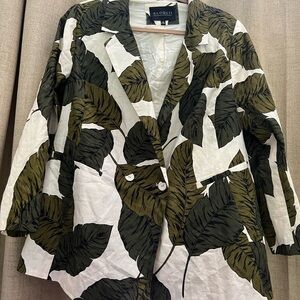 ELOQUII Banana Leaf Linen Blazer with Tie Sz 16 NWOT